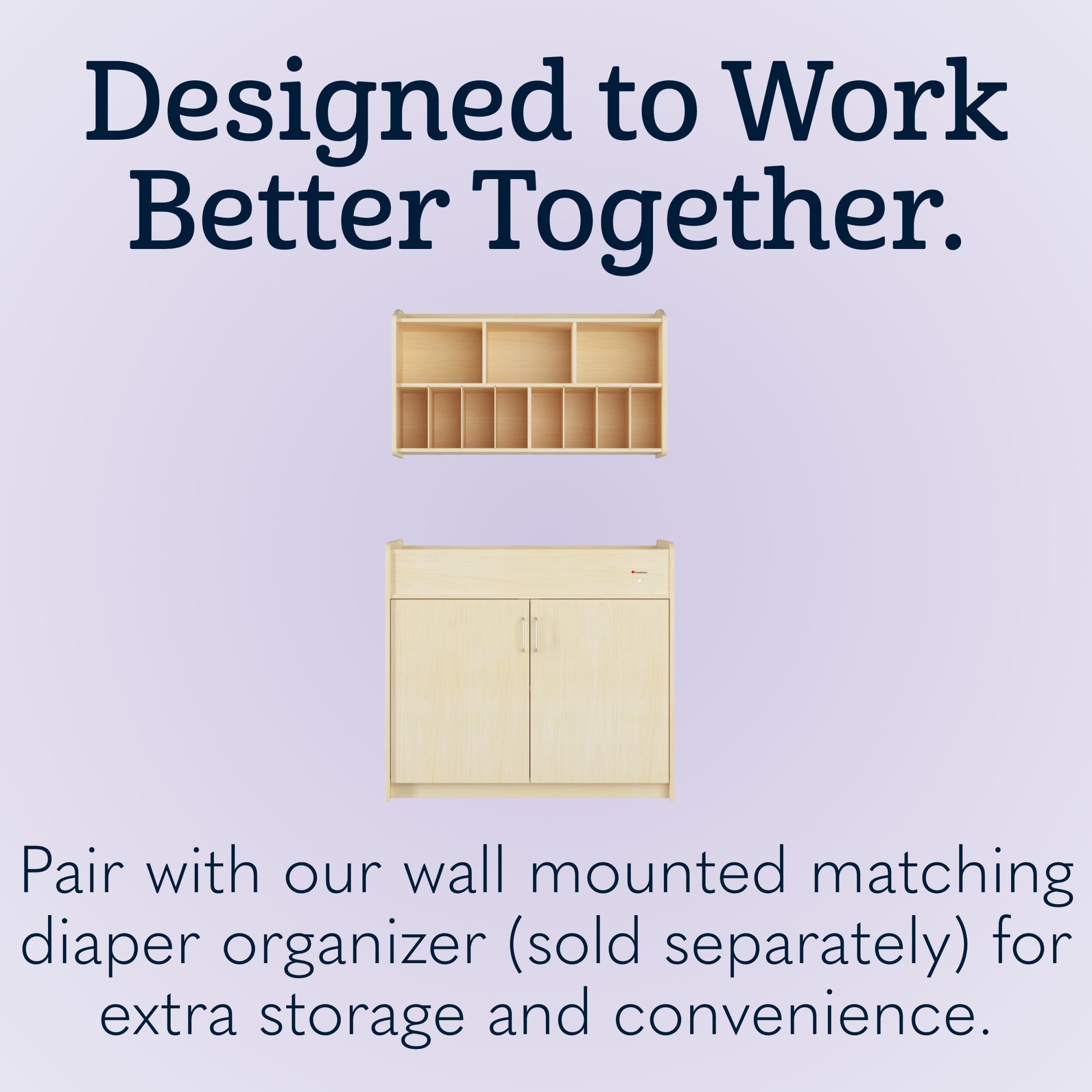 Daycare Changing Table with Storage Shelves and Safety Strap