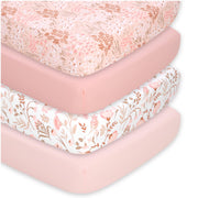 4-Pack Fitted Crib Sheet Set - Super Soft & Breathable Baby Girl Crib Sheets