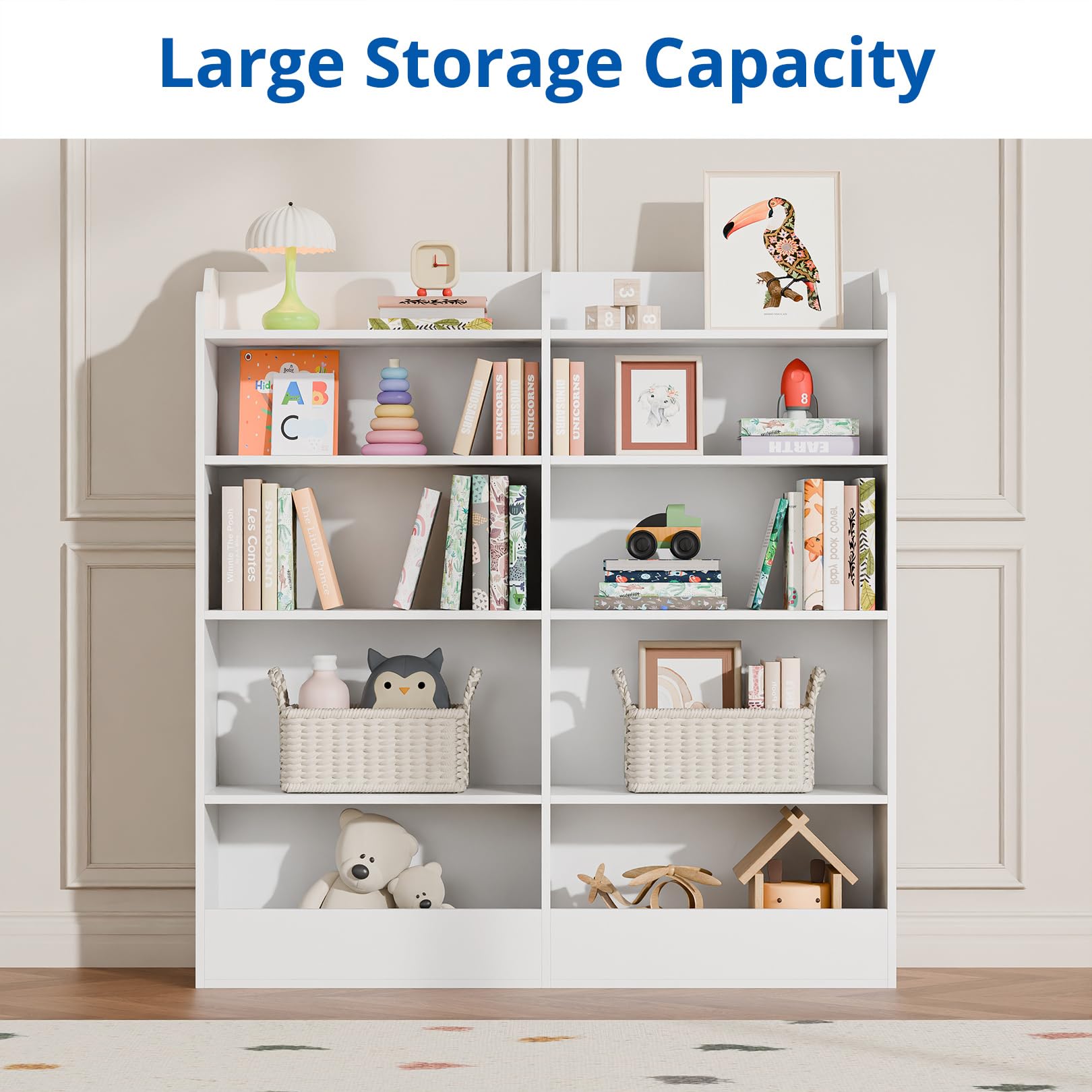 5-Tier Kids Bookshelf with 10 Cube Storage