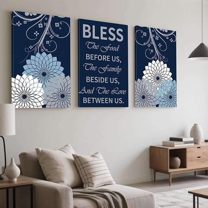 Before Us Canvas Painting Set of 3 - Unframed Kitchen Wall Pints