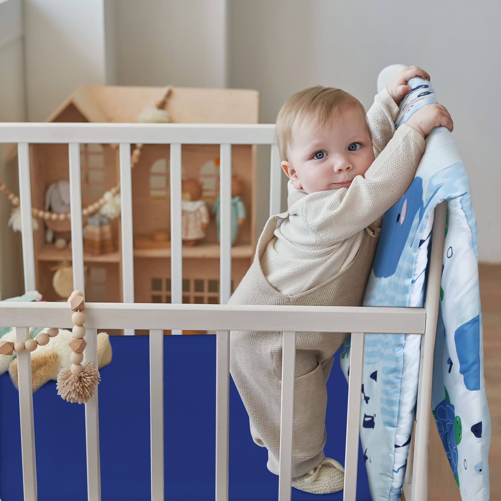 4 Pieces Baby Crib Bedding Set, Nursery Bedding Standard Size Soft Baby Bedding