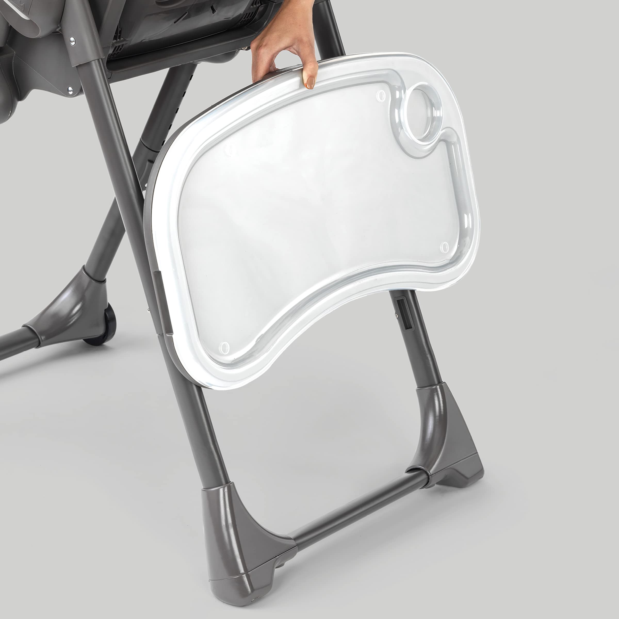 Space-Saving Foldable High Chair with Multi-Position Recline and Height Adjustment
