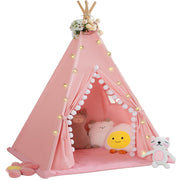 Teepee Tent for Kids with Padded Mat Cotton Canvas Kids Tent