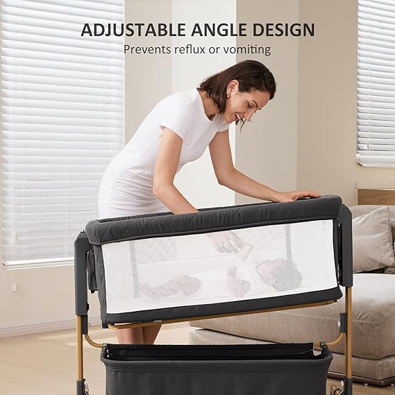 Bassinet, Rocking Bassinet, Bedside Bassinet, 6-Height Adjustable,