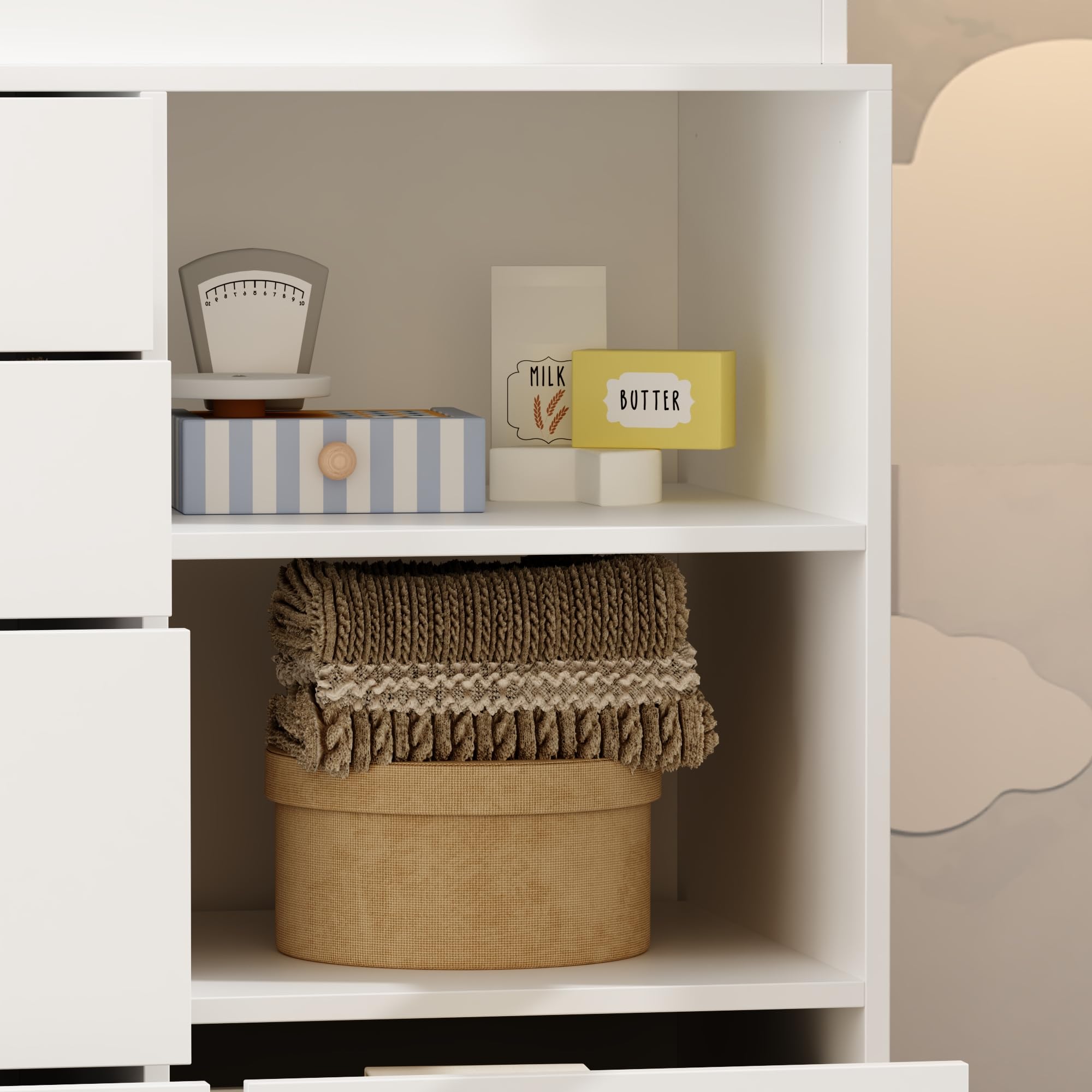 Nursery Dresser with Baby Changing Table and 5 Drawers
