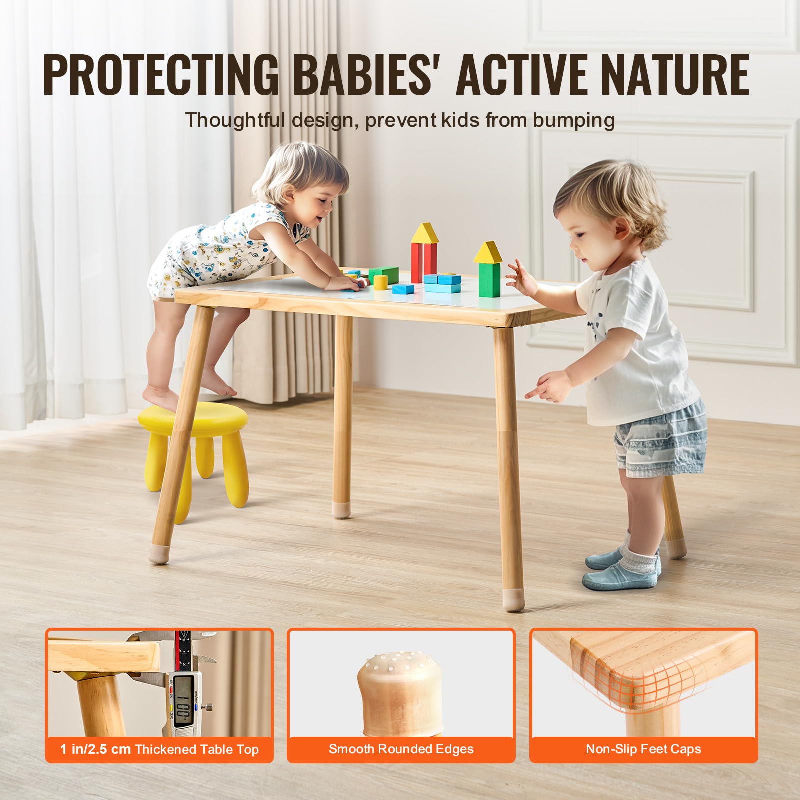Double-Sided Wooden Sensory Table for Toddlers