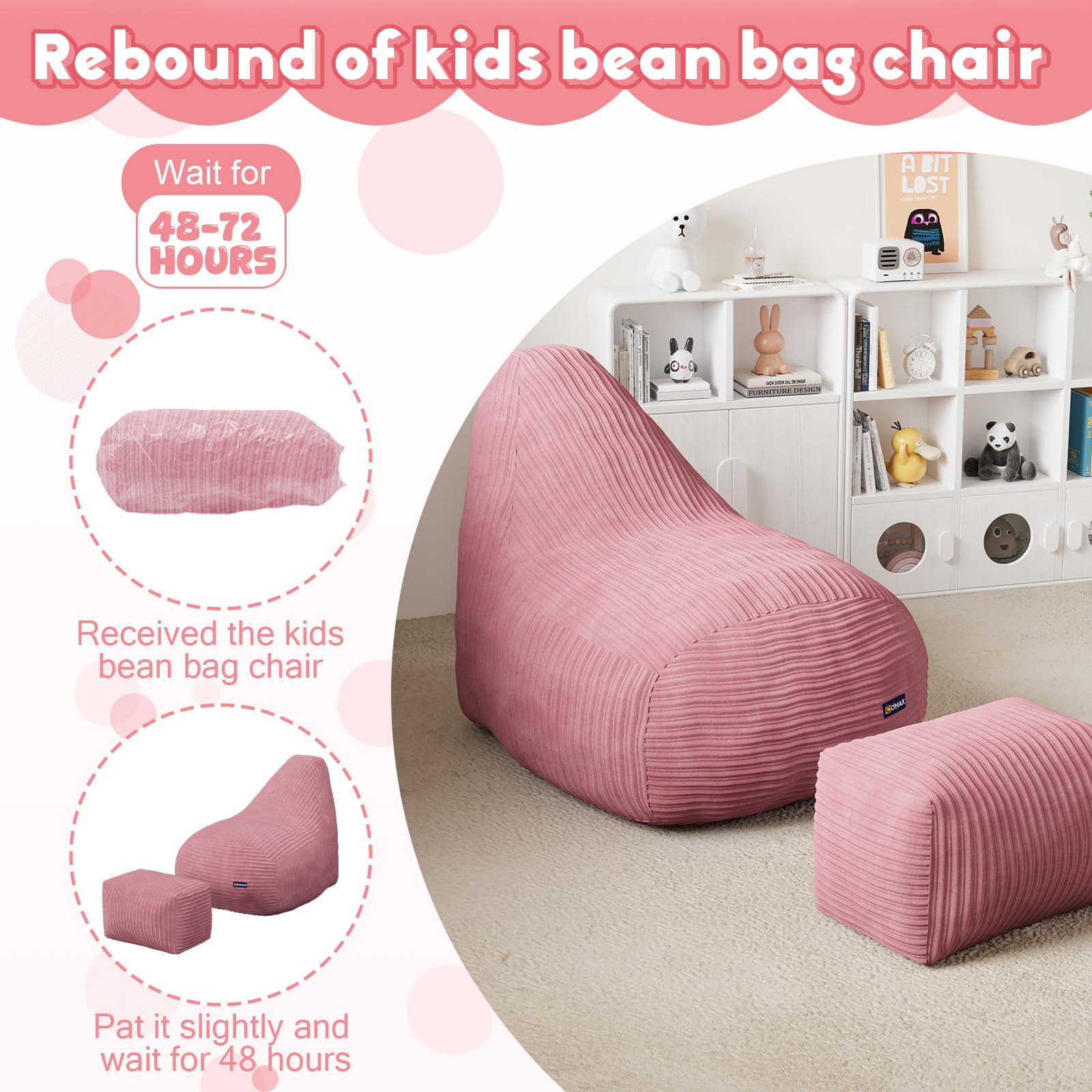 Kids Bean Bag Chair with Ottoman