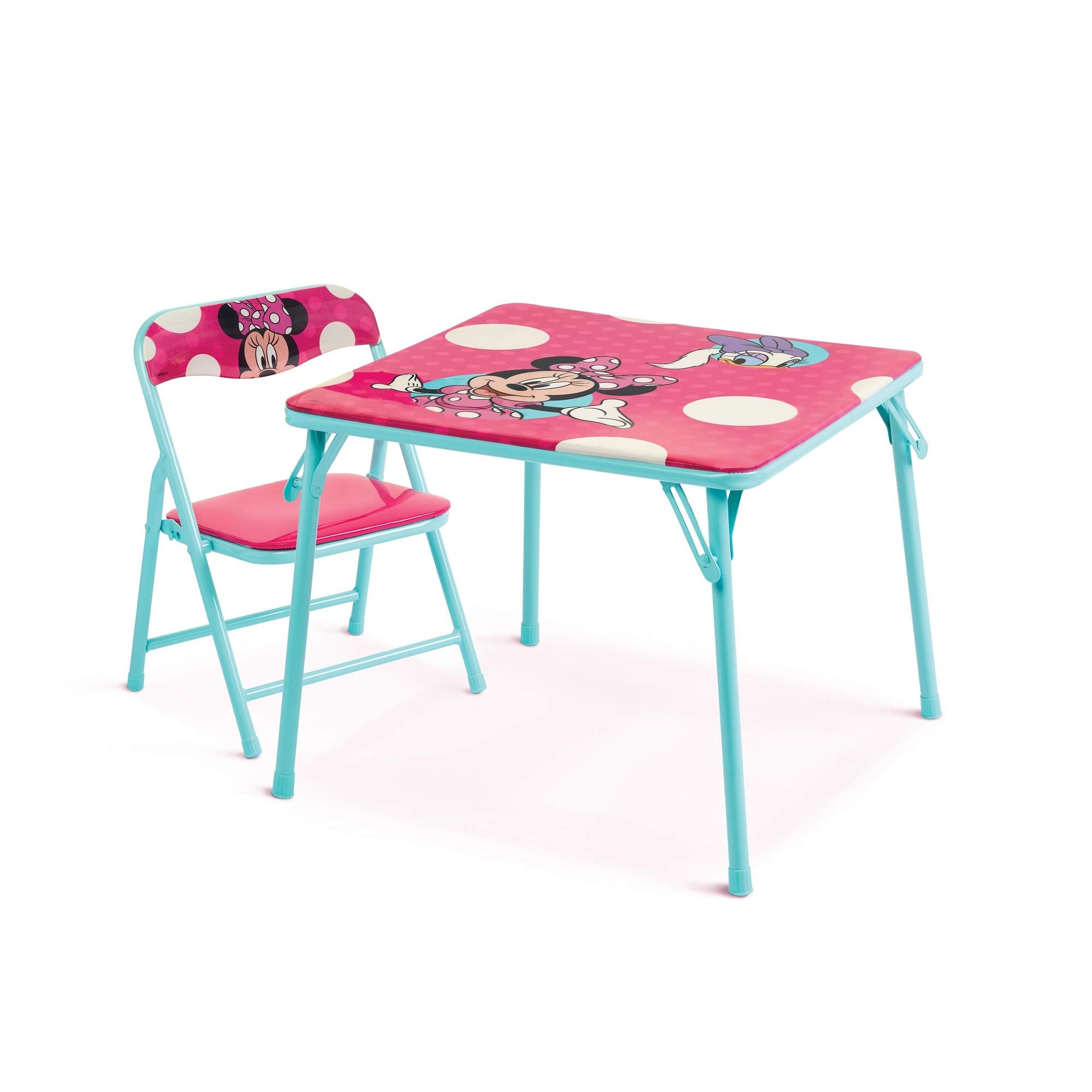 Jakks Pacific Minnie Jr Activity Table Set with One Chairs ,Teal and Red