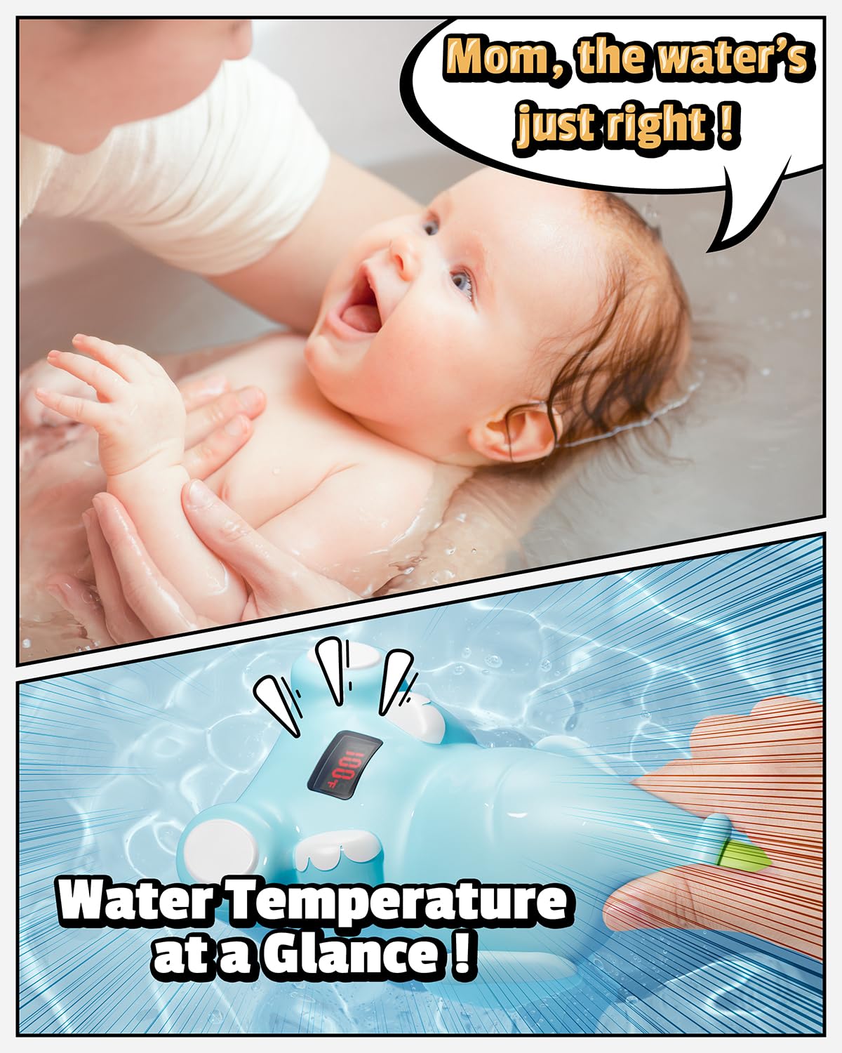 Baby Bath Toys, LED Water Temperature Display, Bath Toys