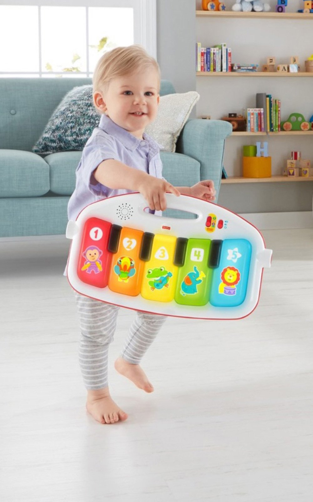 Baby Playmat Deluxe Kick & Play Piano Gym, Green Musical