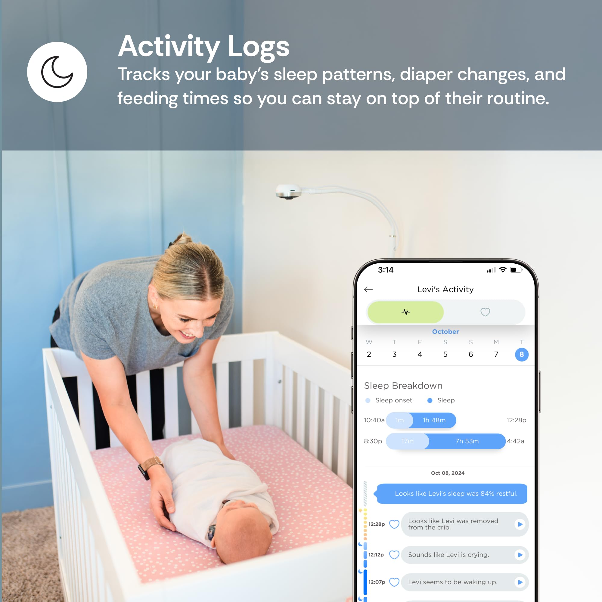 WiFi Baby Camera Monitor with Breathing Detection
