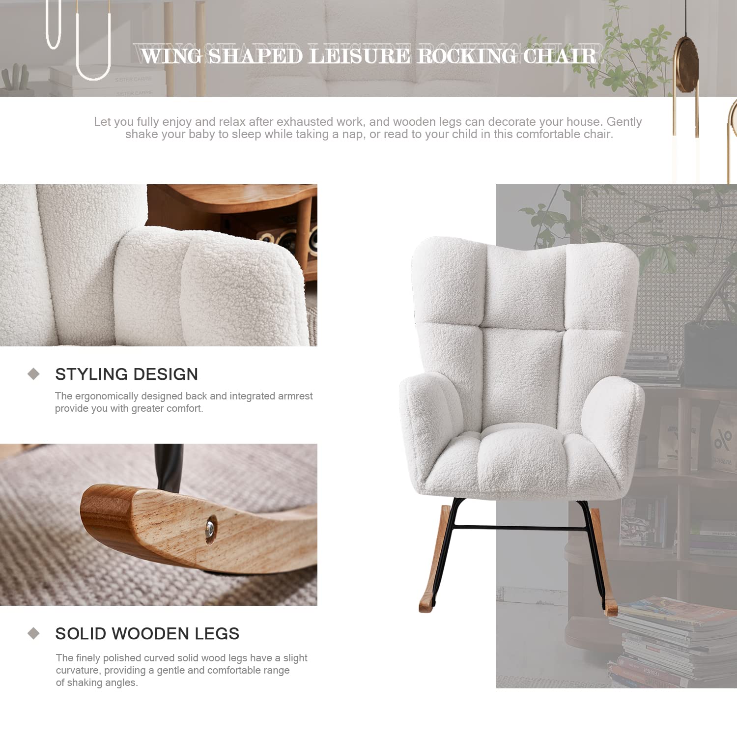 Teddy Upholstered Nursery Glider Rocking Chair