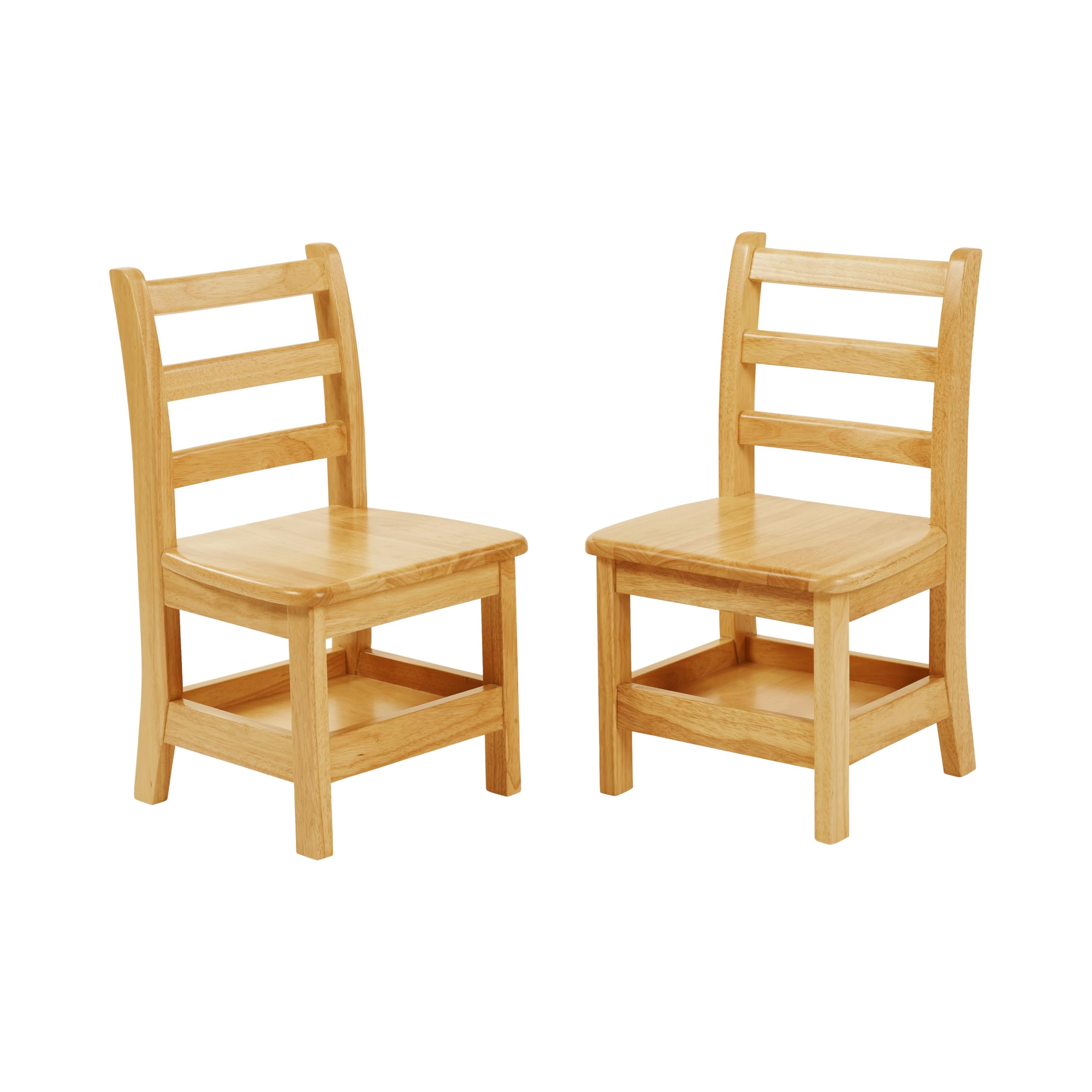 Three Rung Ladderback Chair with Storage, 12in Seat Height
