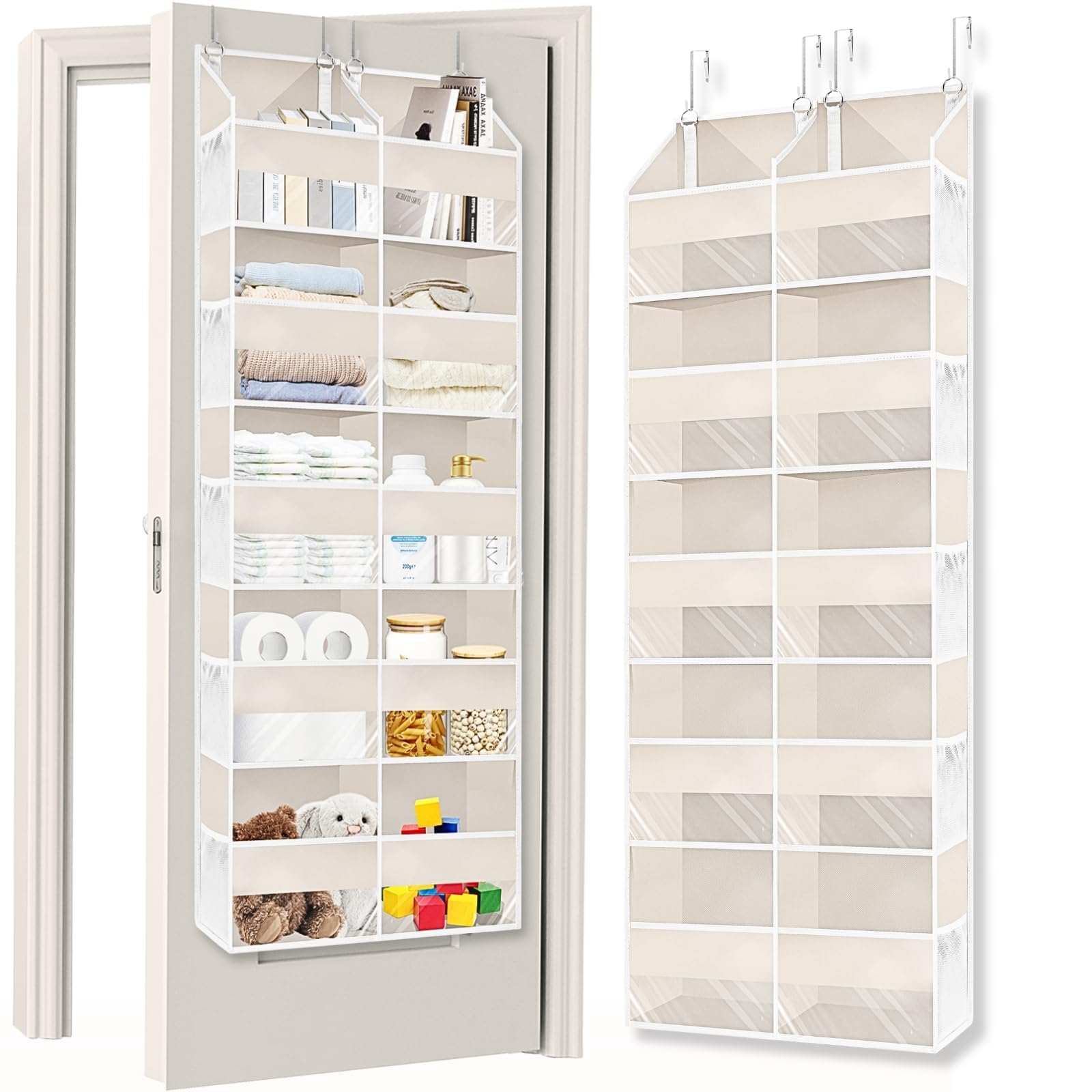 Over the Door Organizer 5 Tiers,Extra Large Behind Door Storage