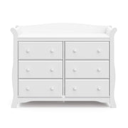 Avalon 6 Drawer Double Dresser (White) – Dresser for Kids Bedroom