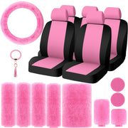 20 Pcs Car Seat Covers Full Set Car Accessories Includes Seat Protectors Fluffy
