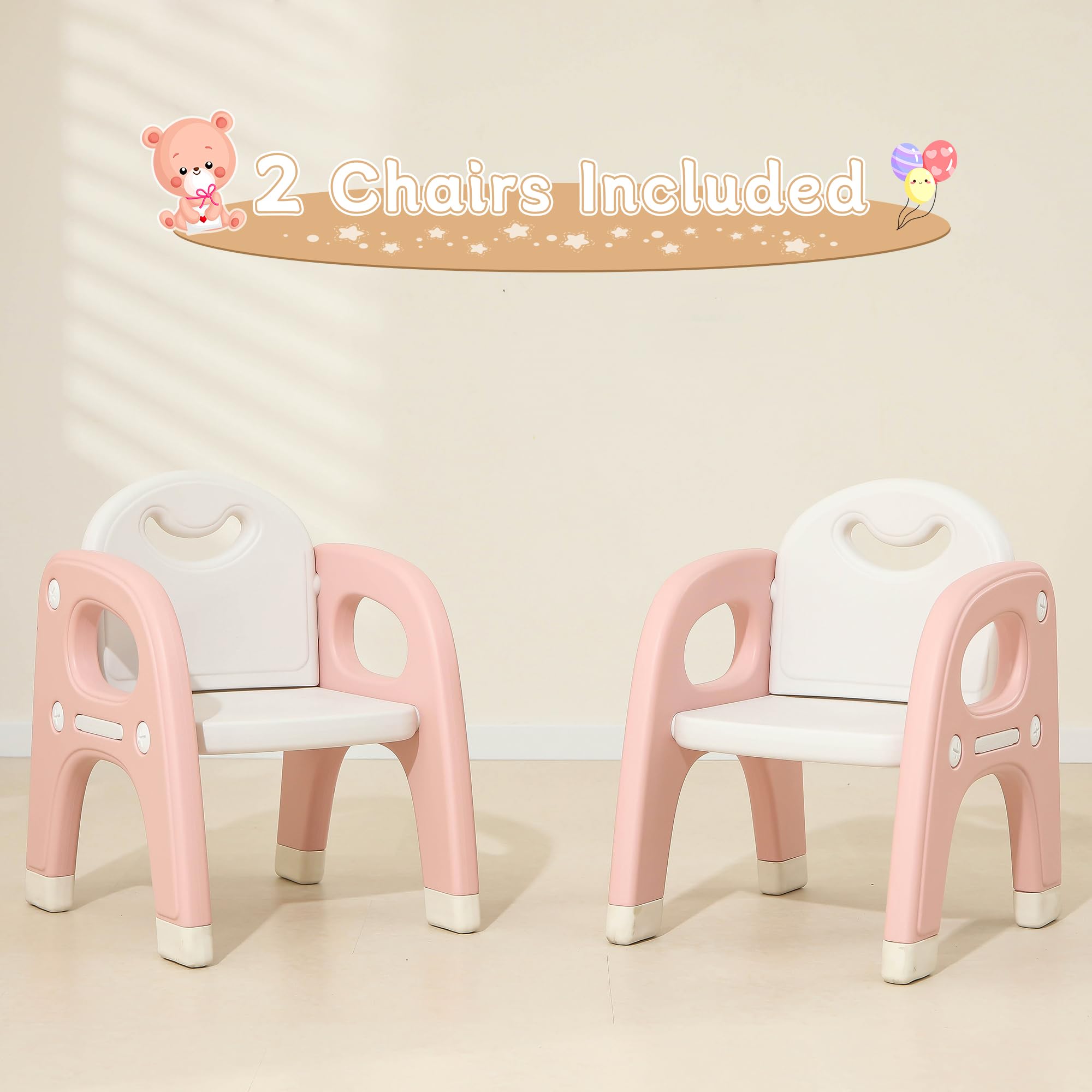Kids Table and Chairs Set with Storage