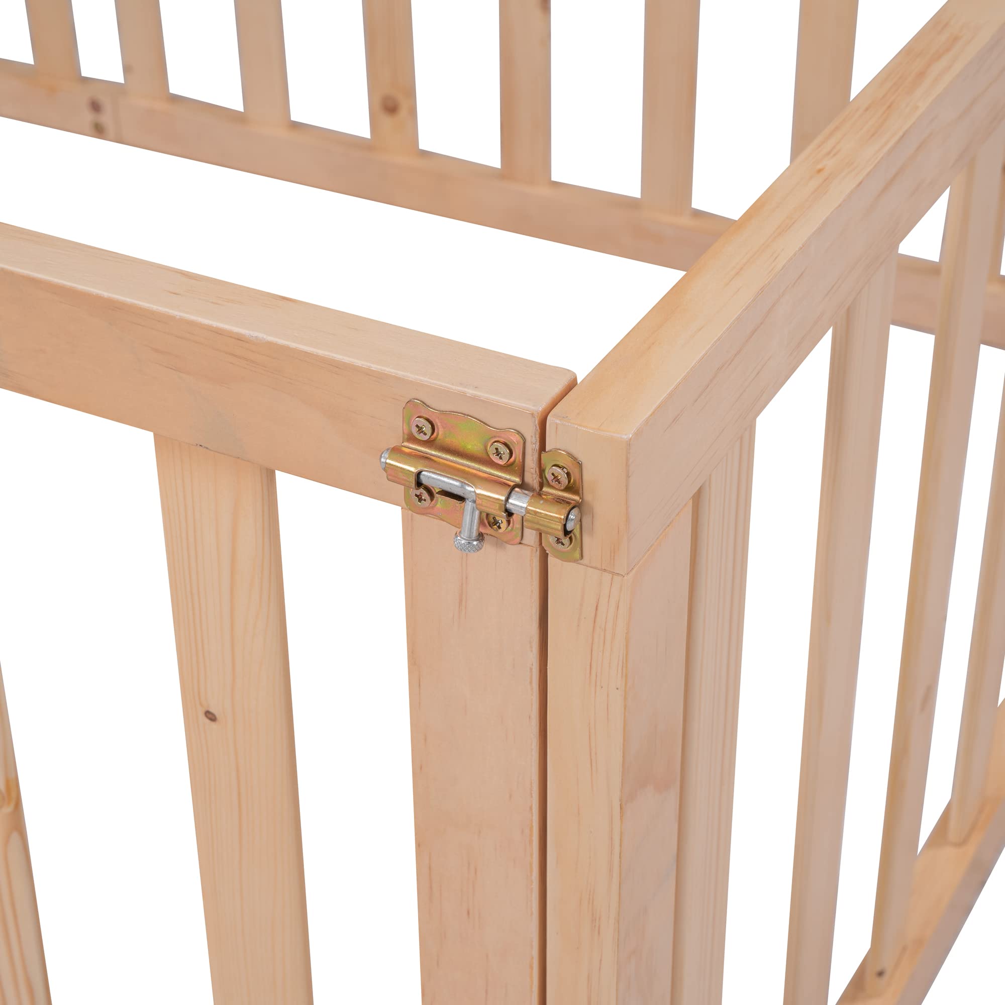 Queen Floor Bed with Fence and Door
