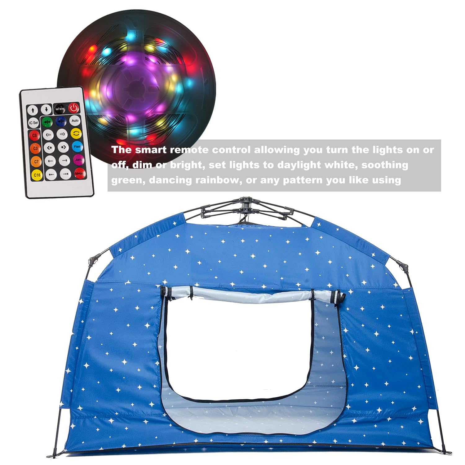 Portable Kids Play Tent with LED Lights