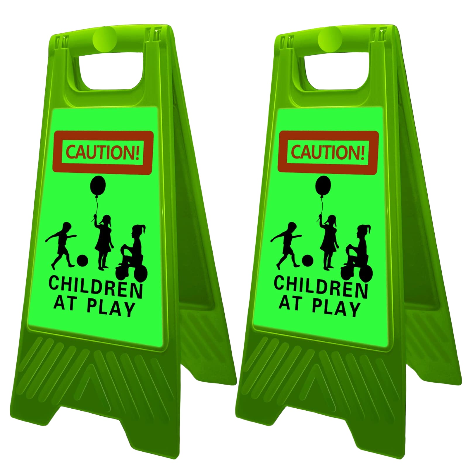 2 Pieces Reflective Kids Playing Sign for Street Slow Down Kids