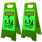 2 Pieces Reflective Kids Playing Sign for Street Slow Down Kids