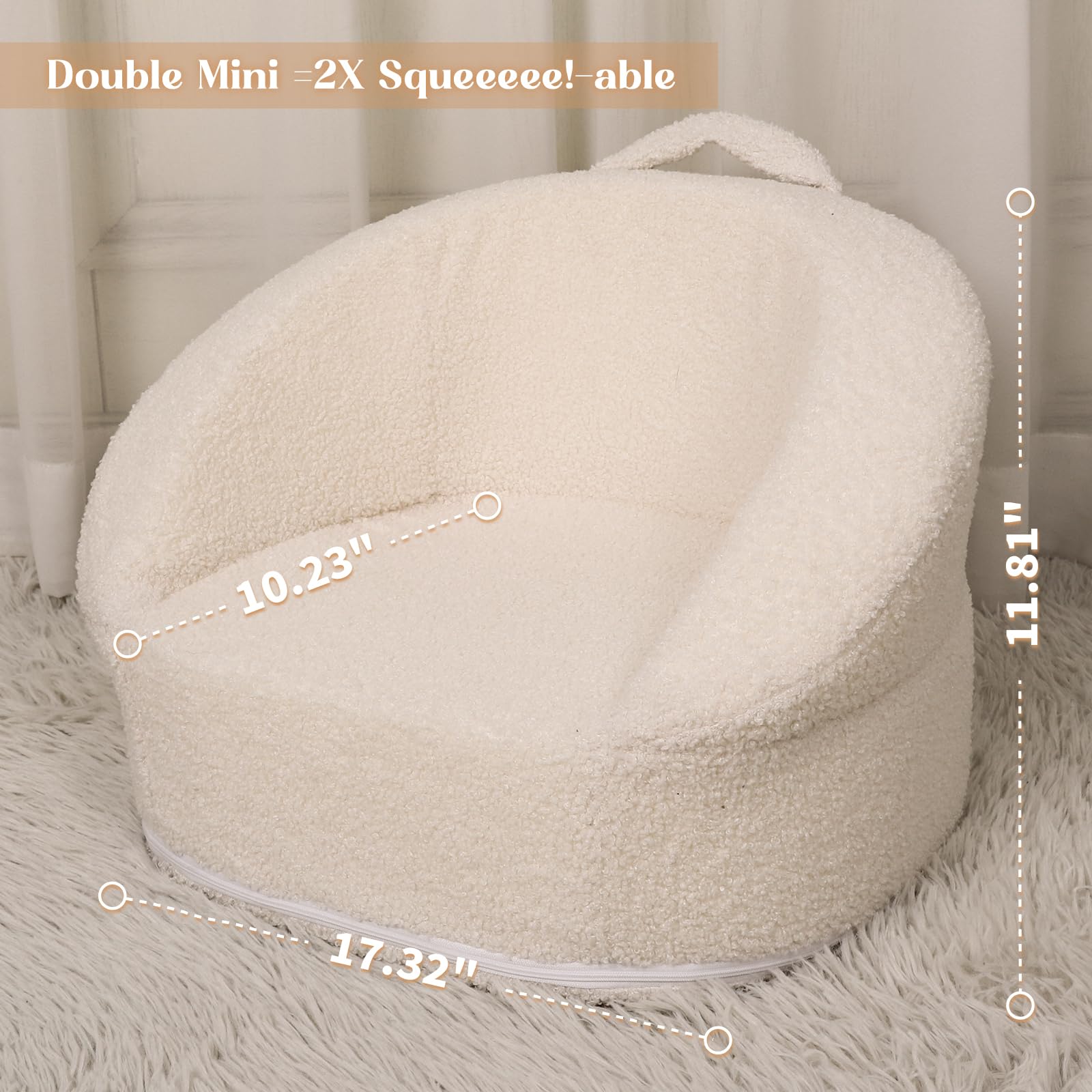 Mini Plush Toddler Chair with Carry Handle