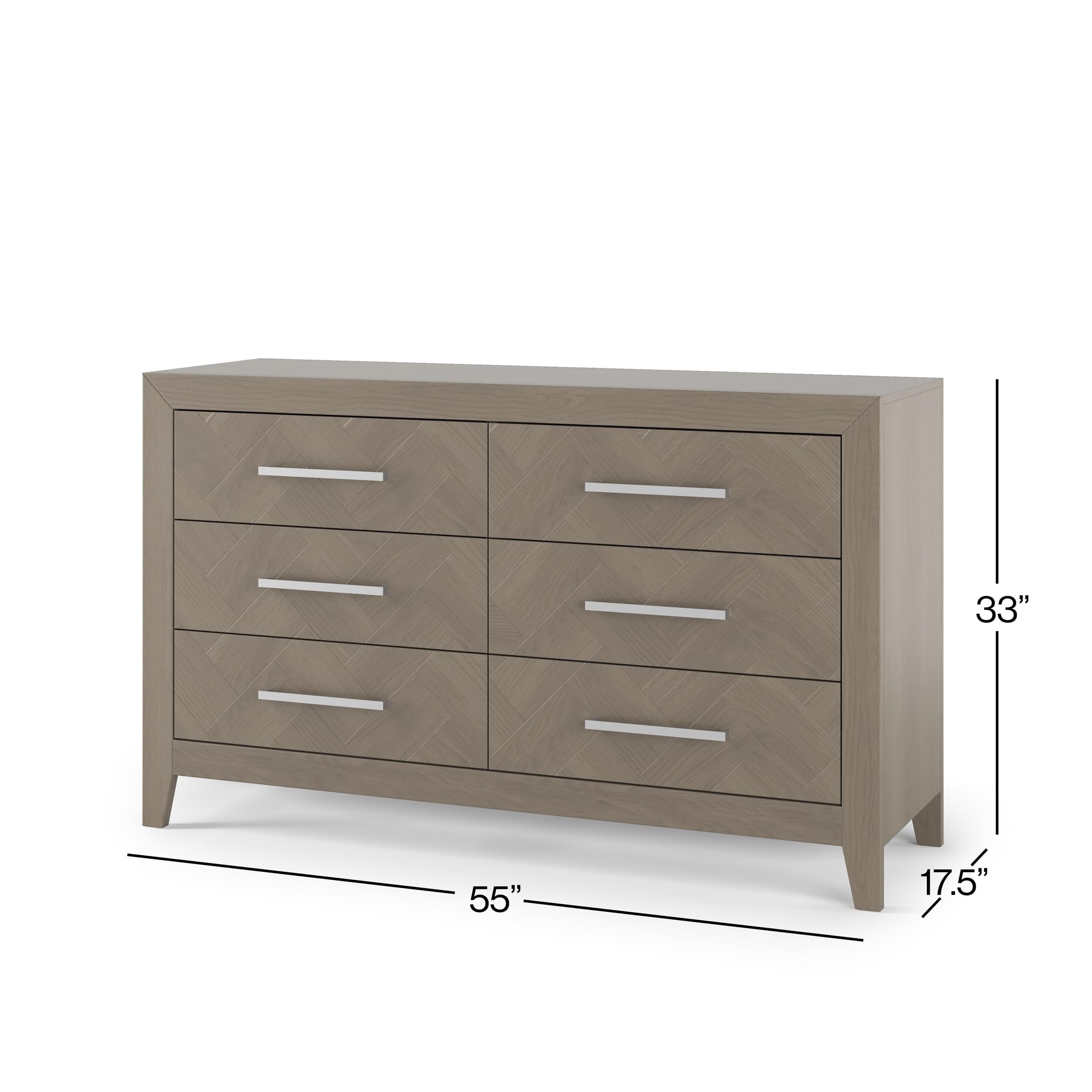 Kieran Euro 2-Piece Nursery Set with 3-in-1 Convertible Crib and Double Dresser