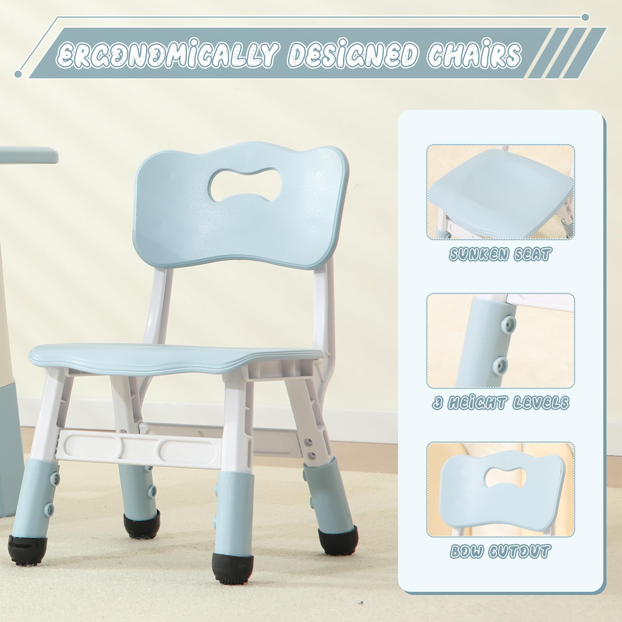 Kids Table and Chair Set with Storage