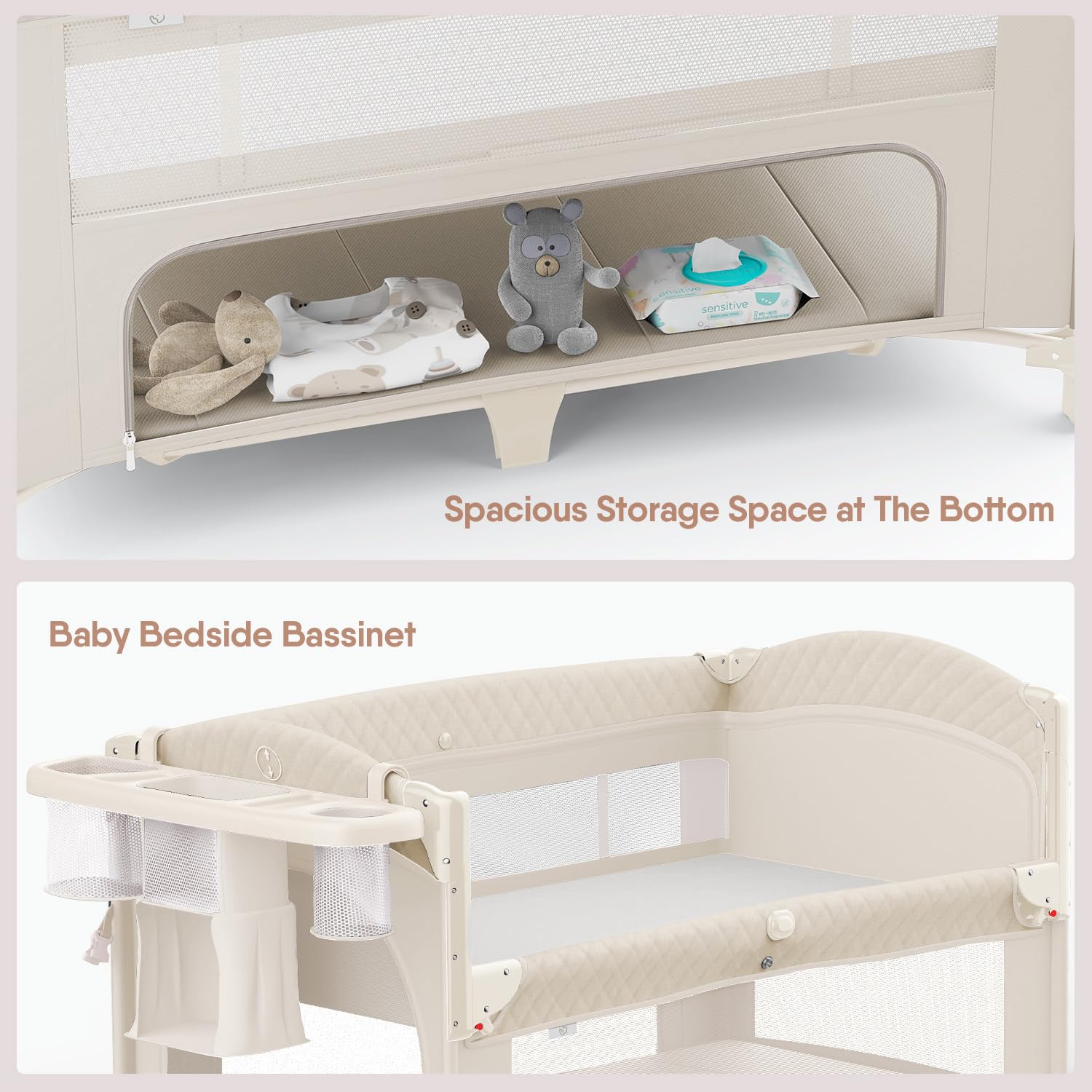 4-in-1 Convertible Baby Bassinet with Changing Table and Play Yard