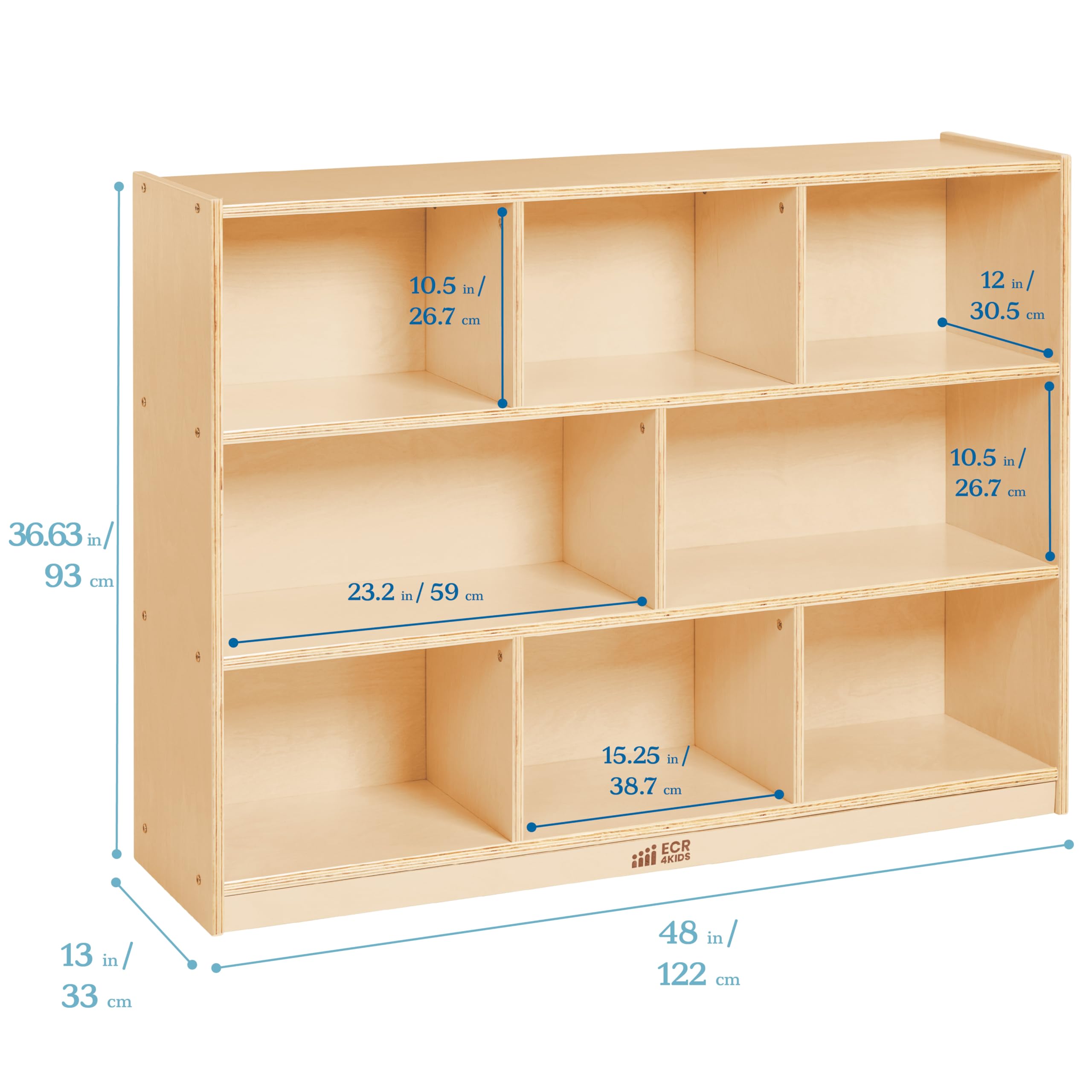 8-Compartment Mobile Storage Cabinet for Classroom and Playroom