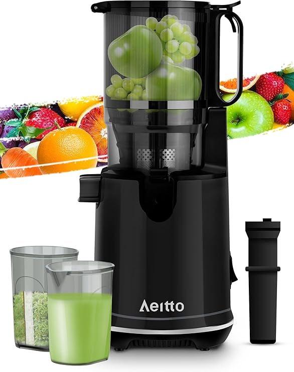Cold Press Juicer with 5.3“ Extra Large Feed Chute for Whole Fruits & Vegetables