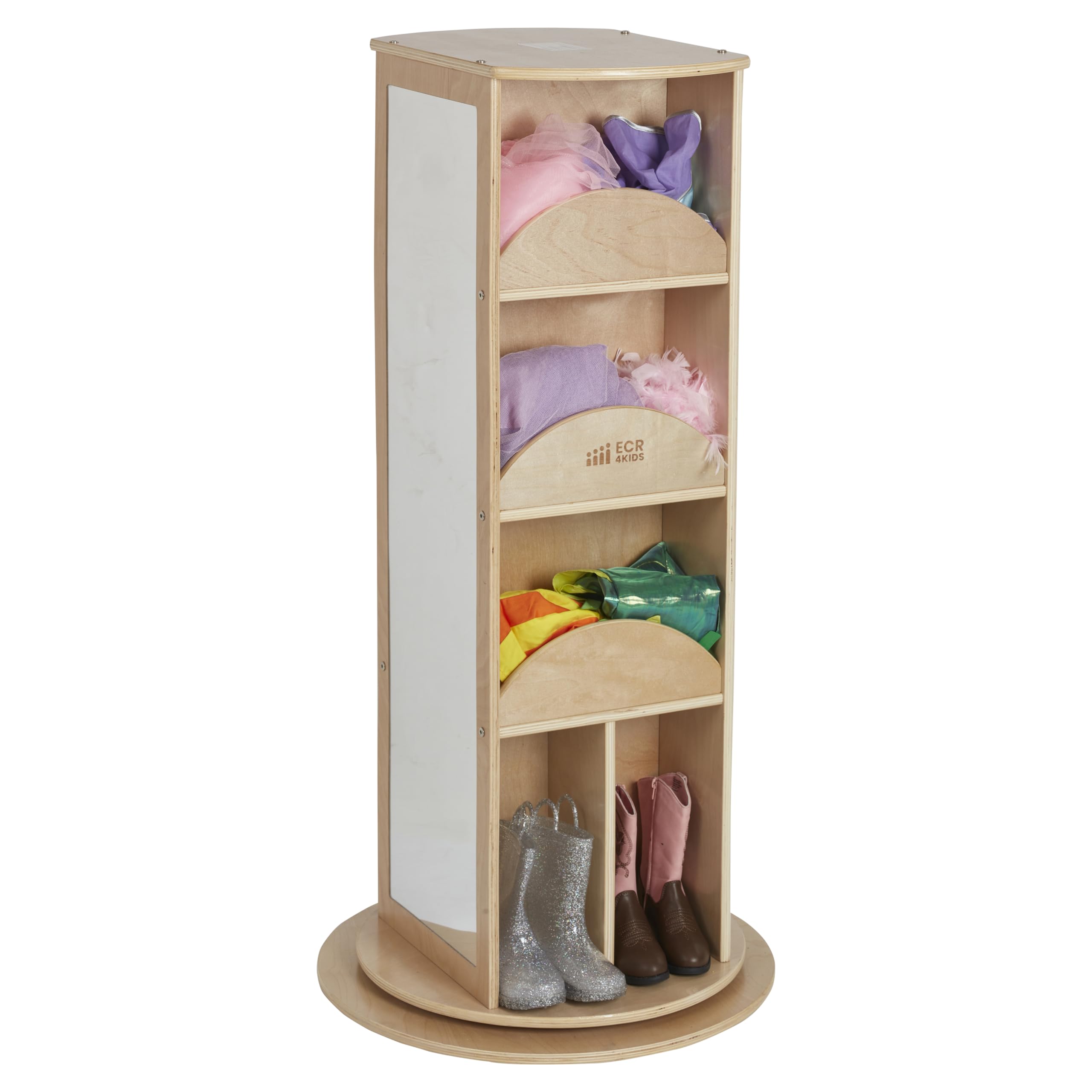 Rotating Dress-Up Carousel, Costume Organizer, Natural