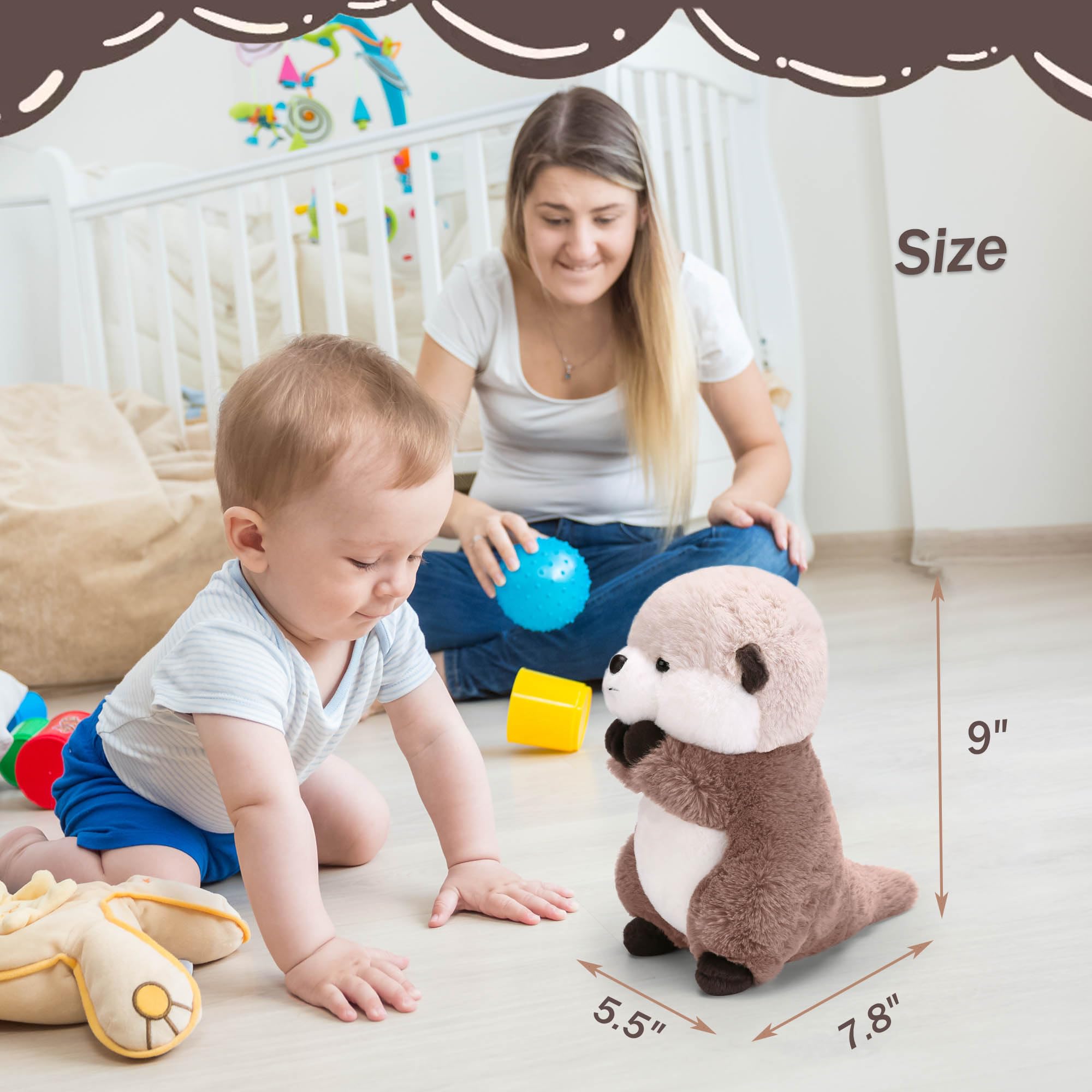 Cute Otter Plush Soft Plushie Toy Stuffed Animal Birthday Gift for Kids Children Girls Boys