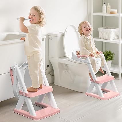 8868 Potty Training Seat with Step Stool - Adjustable Height, Non-Slip