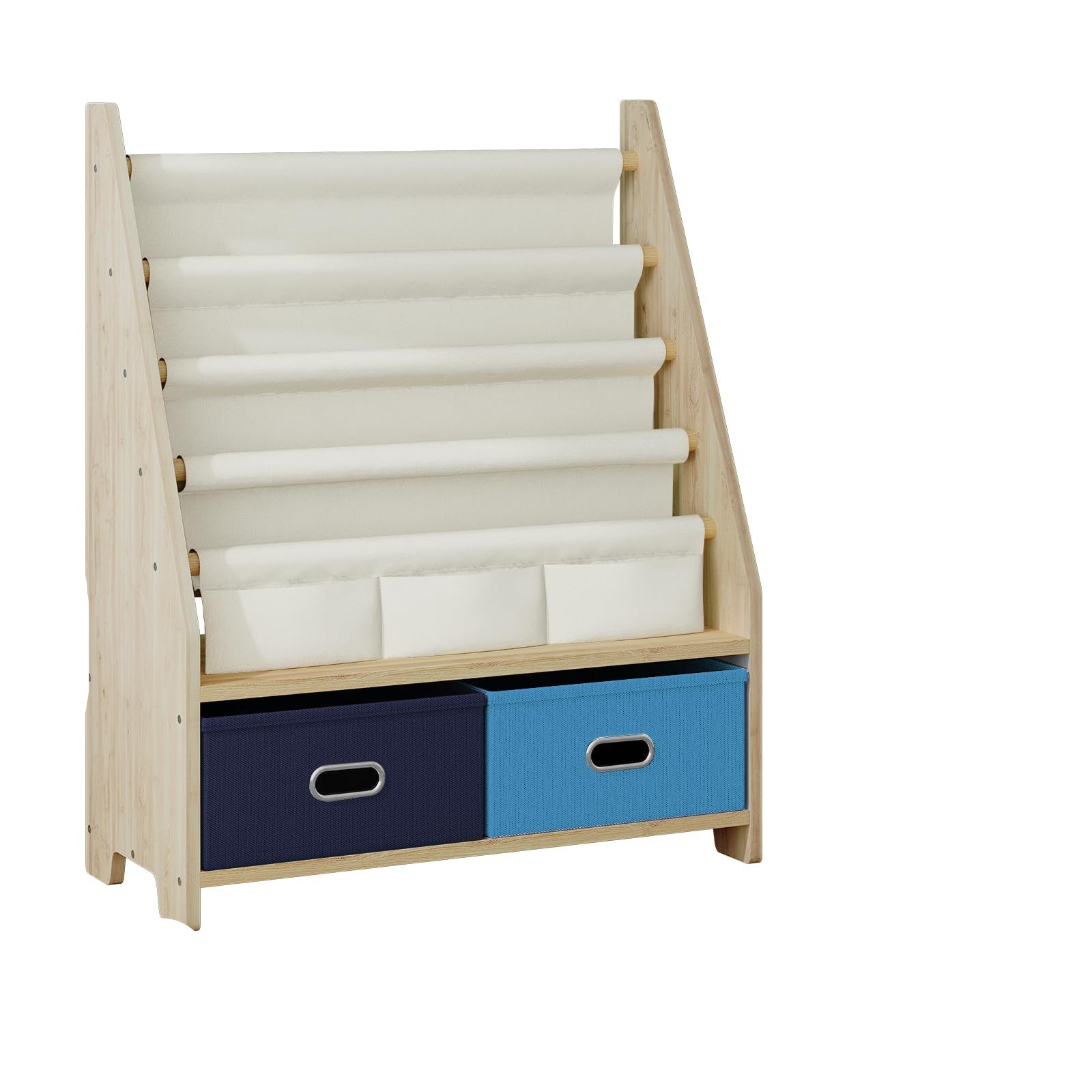4 Tier Kids Book Shelf, Wooden Kids Book Rack Storage Bookshelf