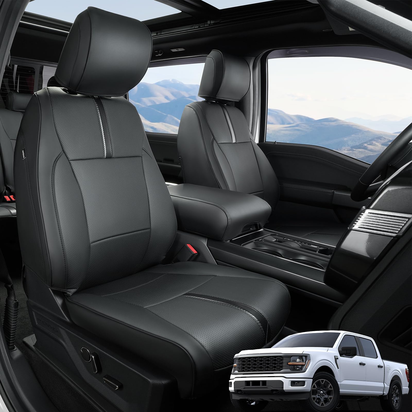 Car Seat Covers Custom for Ford F-150 | 2025 2024 2023 2022 2021 | Full Set for F150
