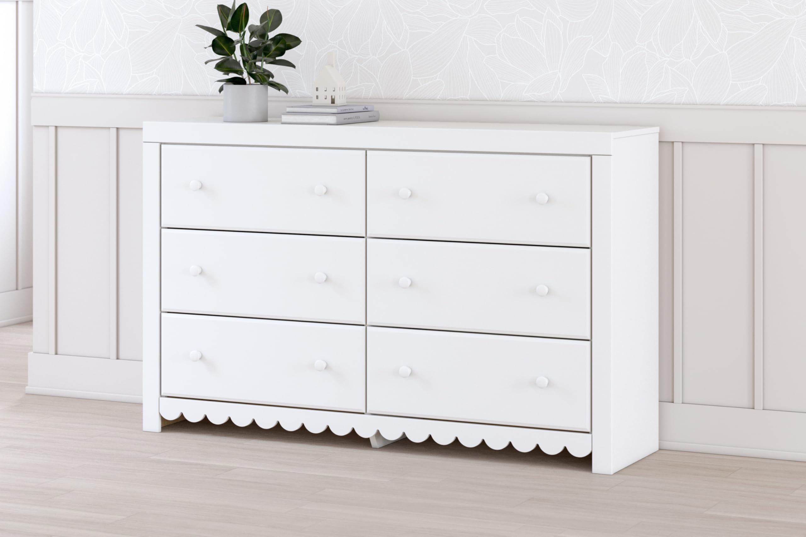 Ashley Mollviney Coastal 6-Drawer Dresser with Safety Stop