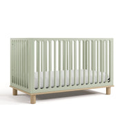 Sicily Grow-with-Me Convertible Crib with Toddler Rail Included (Sage & Driftwood)