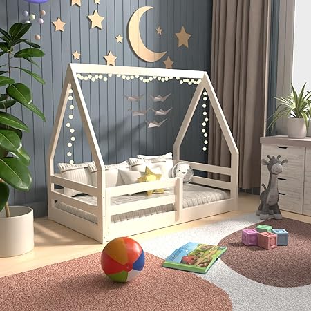 Toddler Size Floor Bed, Montessori House Bed Frame for Kids