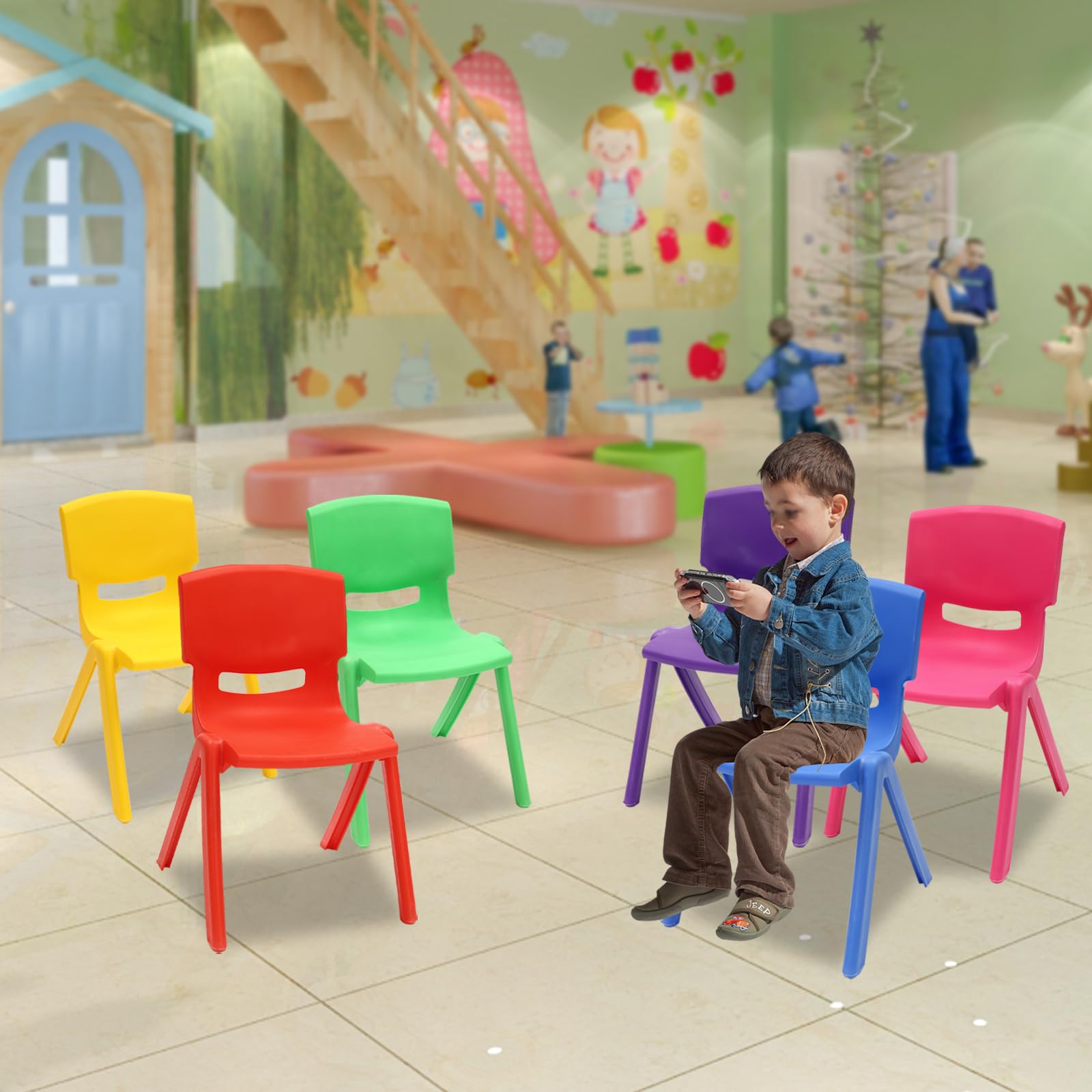 Stackable Kids School Chairs Set of 6