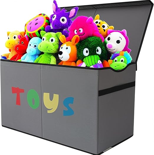 Toy Box Chest, Collapsible Sturdy Storage Bins with Lids