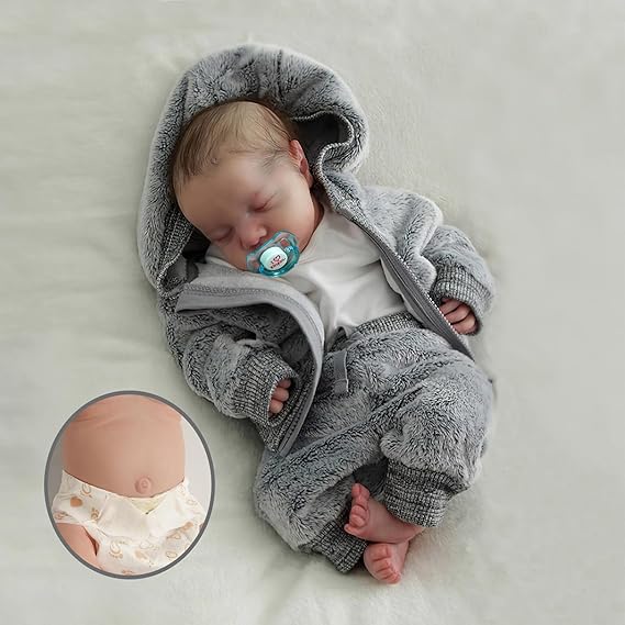 Lifelike Reborn Baby Dolls Silicone Full Body Boys - 17-Inch Real Baby Feeling Realisti