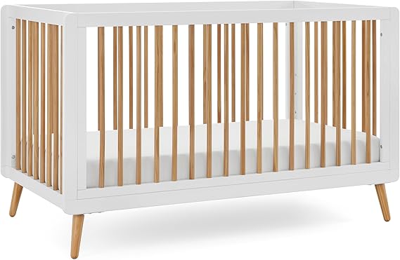 Tatum 3-in-1 Convertible Crib, White Finish, Solid Wood, Adjustable Mattress Height