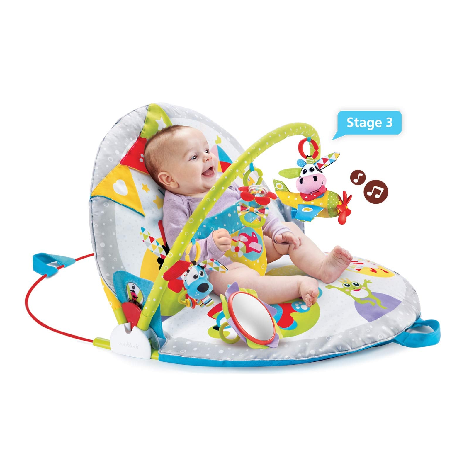 Baby Gym Lay to Sit-Up Playmat. 3-in-1 Newborns Activity