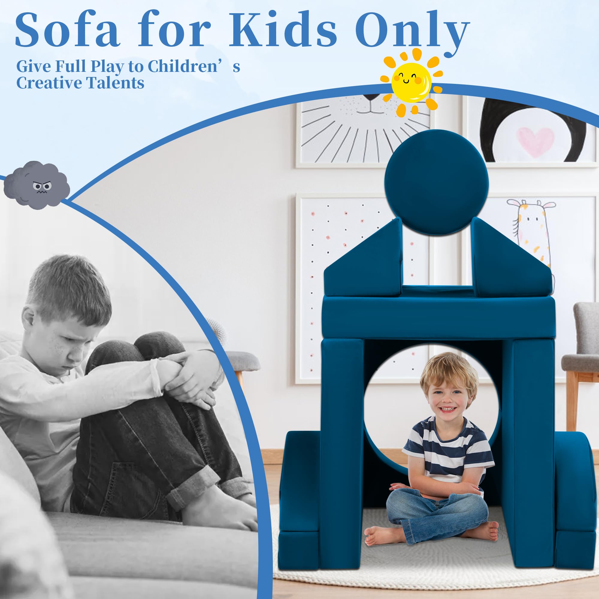 Modular Toddler Couch 18-Piece Foam Play Set