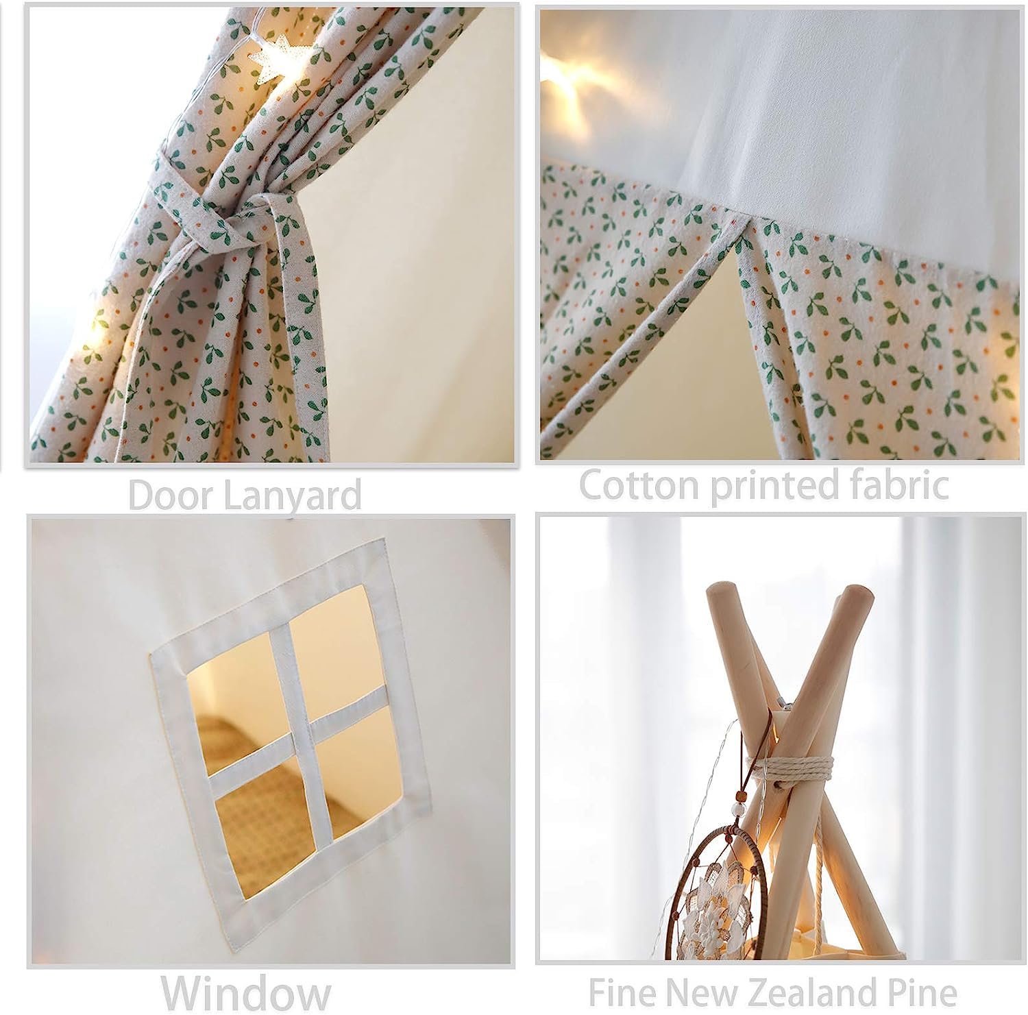 Kids Teepee Tent with Mat and Carry Bag