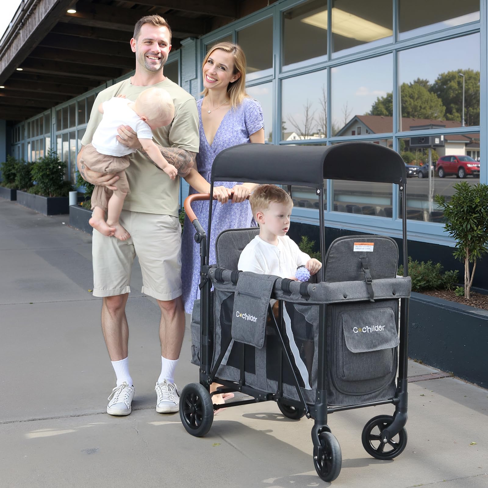 Elite 2 Seater Wagon Stroller for Kids, Foldable Stroller Wagon
