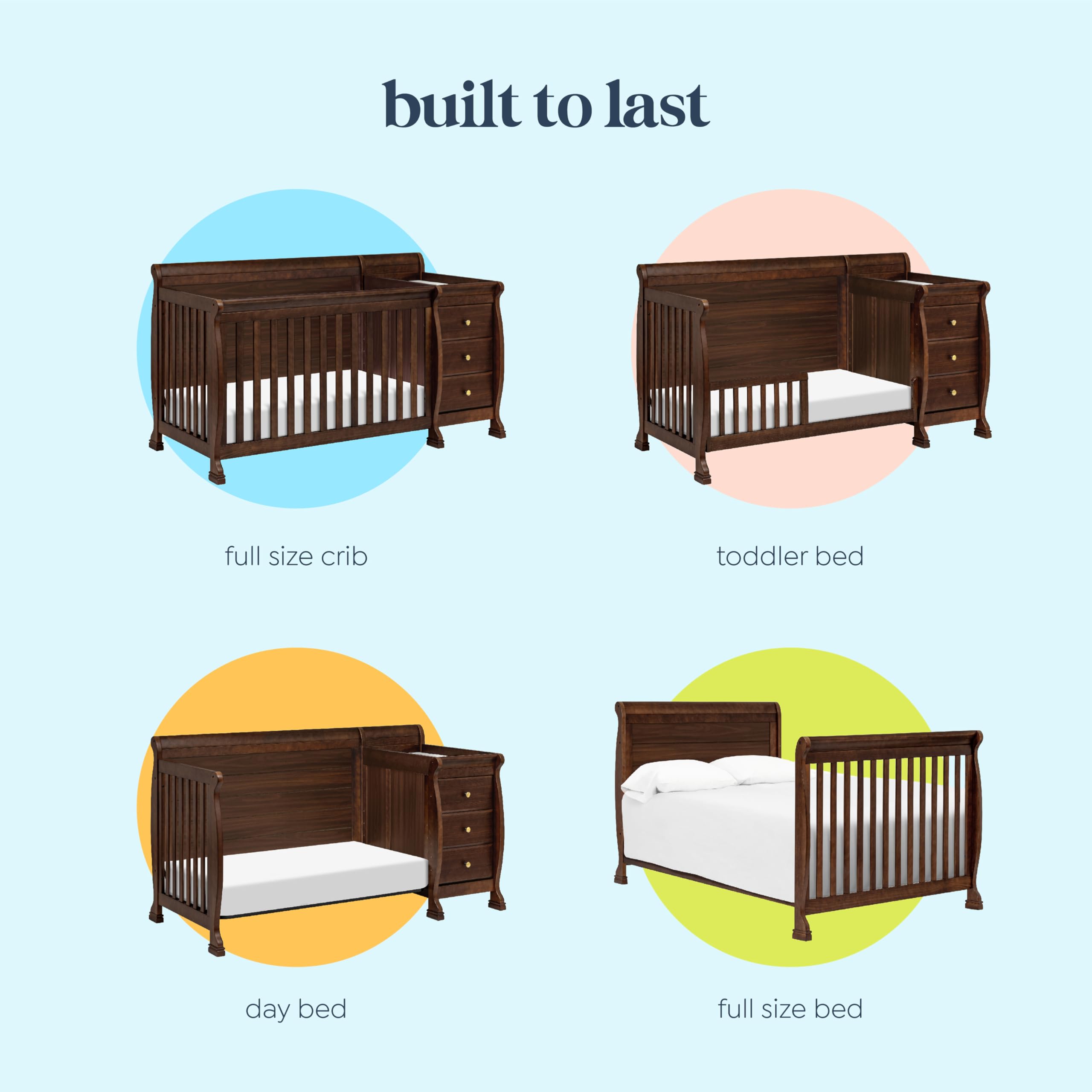 4-in-1 Convertible Crib with Changing Table