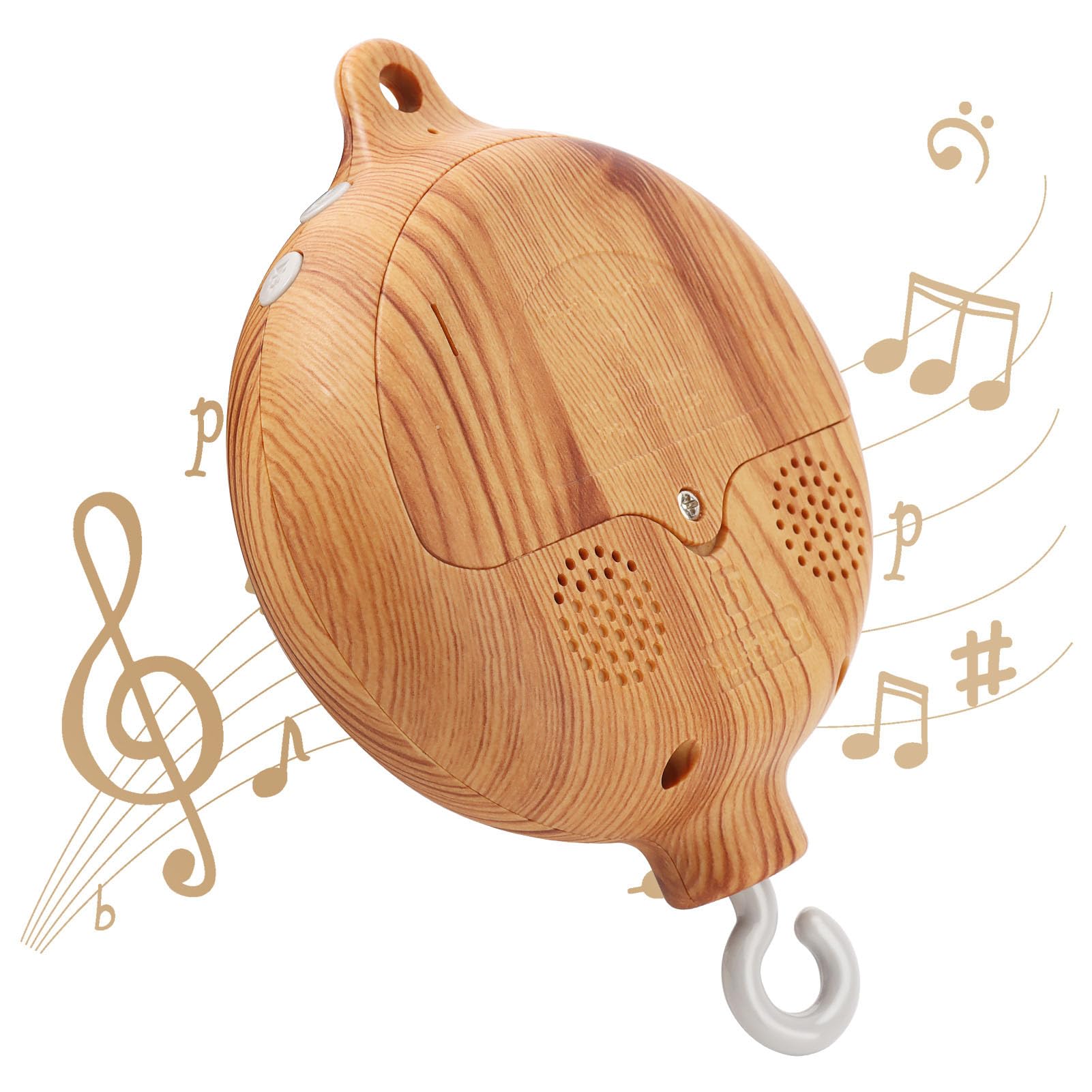 Baby Mobile Rotary Music Box Imitation Wood with Rotating Hook Crib Mobile Motor