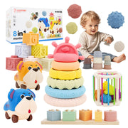 Premium Baby Toys for 6-18 Months, 8 in 1 Montessori Toys Set